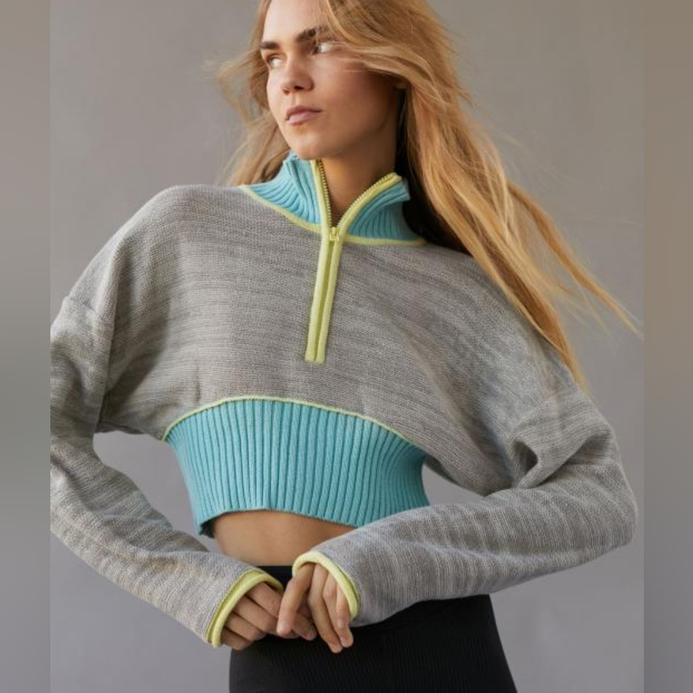 Urban Outfitters BDG Keegan Half-Zip Cropped Sweater